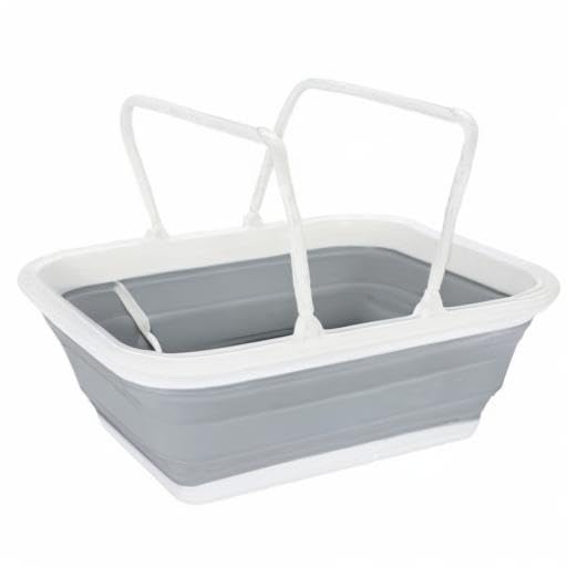 HOMION Collapsible Basket Plastic Foldable Silicone Storage Organizer Basket With Durable Carry Handles