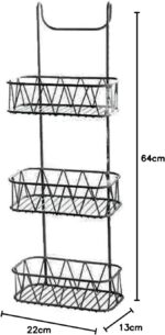HOMION Over Shower door Screen Caddy Hanging Bathroom Organiser Shower Rack Storage Tidy