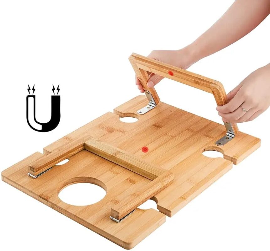Bed Lap Tray Table with Foldable Legs, Multipurpose Lap Tray & Standing Desk For Picnic Breakfast In Bed Sofa Eating Platters Working, Serving Drawing Laptop Stand & Snack Tray