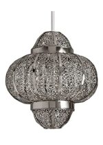 HOMION Ancient morroccan Style Metal lampshade Ceiling Pendant Light Shade (Silver & Bronze) (Silver) [Energy Class A+++]