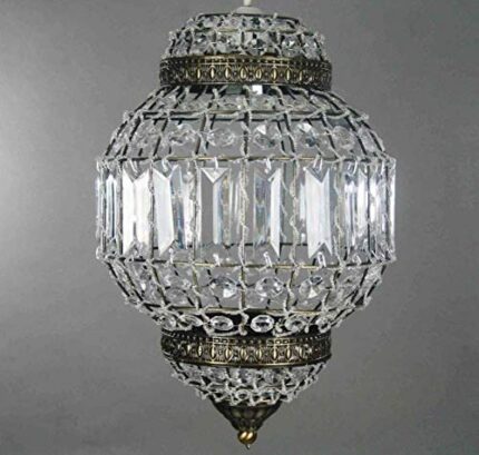 Dove Mill Lighting Classic Moroccan Lantern Style Antique Brass Clear Acrylic Ceiling Light Shade Easy Fit Pendant