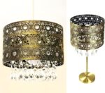 HOMION Moroccan Style Table Lamp Light Shade Acrylic | Chandelier | Hanging Crystal | Moda Style Lights for Living Room | Bedroom | Kitchen