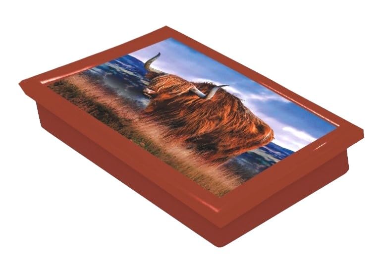 Homion highland cow design lap tray laptop dinner beanbag cushion