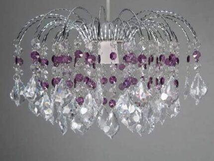 Technical Details Brand ‎HOMION Manufacturer ‎HOMION Product Dimensions ‎32.5 x 32.5 x 23.5 cm; 850 g Item model number ‎PHM0239 Assembled Diameter ‎33 centimetres Number of Items ‎1 Style ‎Fountain Drop Colour ‎Clear/Purple Material ‎Nickel, Acrylic Finish types ‎Nickel Number of Lights ‎1 Included Components ‎Shade Voltage ‎2.3E+2 Volts (AC) Specific Uses ‎Home Special features ‎Energy Efficient Shade Colour ‎purple Shade Material ‎Nickle Frame Light Direction ‎LED or Incandescent Power and Plug Description: ‎Corded Electric Switch Style ‎Touch Switch Installation Type ‎Hanging Type of Bulb ‎LED EU Energy Efficiency Label ‎Energy Efficient Luminous Flux ‎[APPROX] 800 lumens Wattage ‎60 watts Item Weight ‎850 g