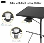 Portable Table Adjustable Folding Table, Lounge, Bedroom Furniture, Living, Tv, Multi Function With Cup Holder