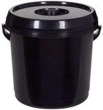 Whitefurze 14L Bucket with Lid, Black 1X