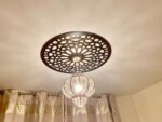 HOMION Chandelier Style Ceiling Light Shade Droplet Pendant Acrylic Crystal Bead Easy Fit (Lantern Bronze)