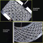 East Fit Chandelier Style Ceiling Light Shade Droplet Pendant Acrylic Crystal Bead (Moda Silver)