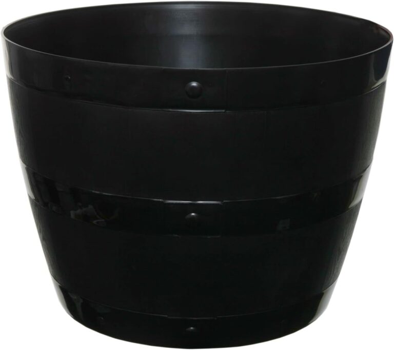 Half Barrel Planter Round Flower Plant Pot Outdoor Garden Plastic Planter Tub Indoor Outdoor 34cm & 55cm (1, 34cm (14"))