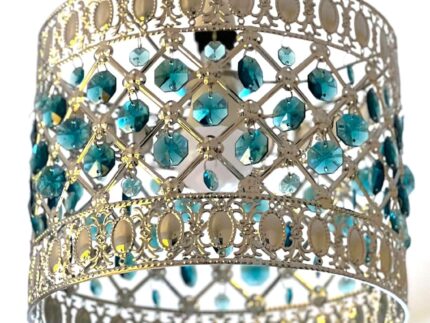Ceiling Light Shade Moda Chandelier Droplet Acrylic Light Shade Crystal Pendant Bead Lamp Shade for Home Office Bedroom Kitchen Hallway Balcony (Moda Teal)