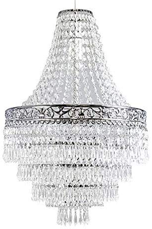 HOMION Chandelier Style Ceiling Light Shade Droplet Pendant Acrylic Crystal Bead Luxury